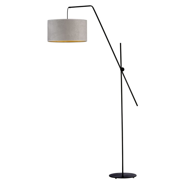 Lampa stojąca na srebrnym stelażu BILBAO VELUR  Lysne