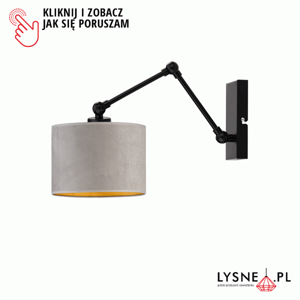 Lampka ścienna na wysięgniku TULON VELUR  Lysne