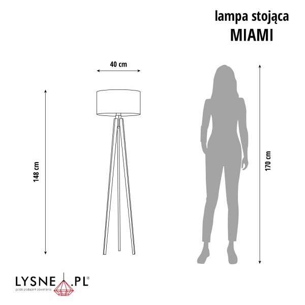 Lampa Drewniana  stojąca MIAMI  Lysne