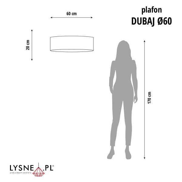 Lampa przysufitowa DUBAJ VELUR fi - 60 cm  Lysne