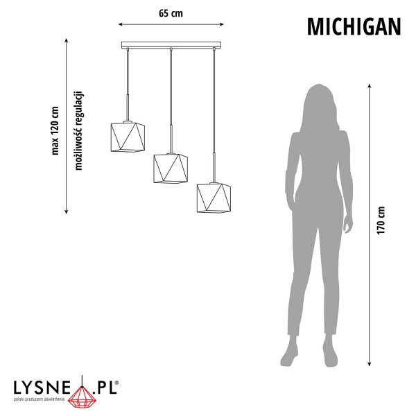 Lampa Geometryczna  wisząca MICHIGAN  Lysne