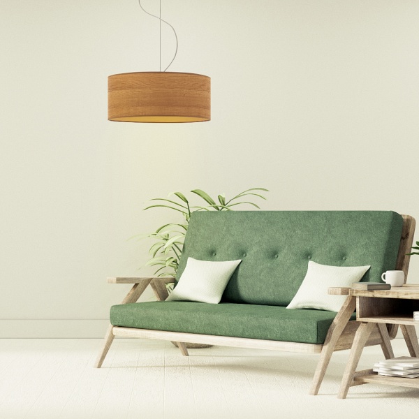Lampa wisząca do salonu HAJFA ECO fi - 40 cm - kolor dąb sonoma  Lysne