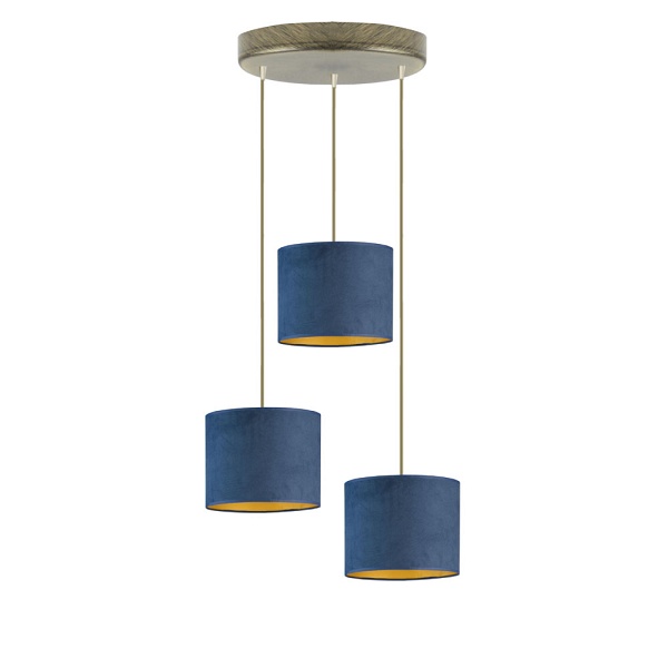 Zwis Designerski  HAJFA VELUR fi - 60 cm kolor granatowy ze złotym wnętrzem   Lysne