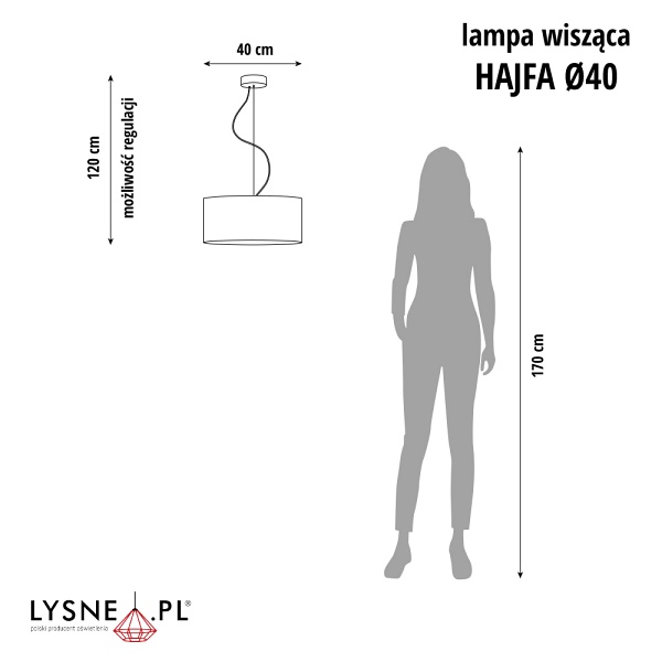 Lampa Nowoczesna  wisząca do jadalni HAJFA GOLD fi - 40 cm  Lysne