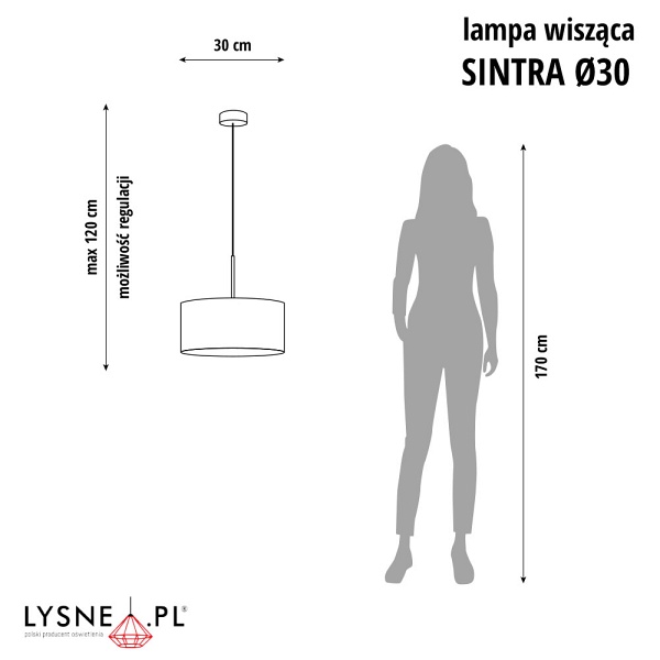 Lampa Sufitowa  wisząca SINTRA fi - 30 cm  Lysne