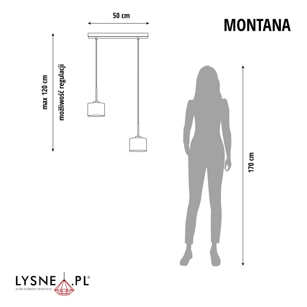 Lampa wisząca asymetryczna welurowa MONTANA VELUR  Lysne