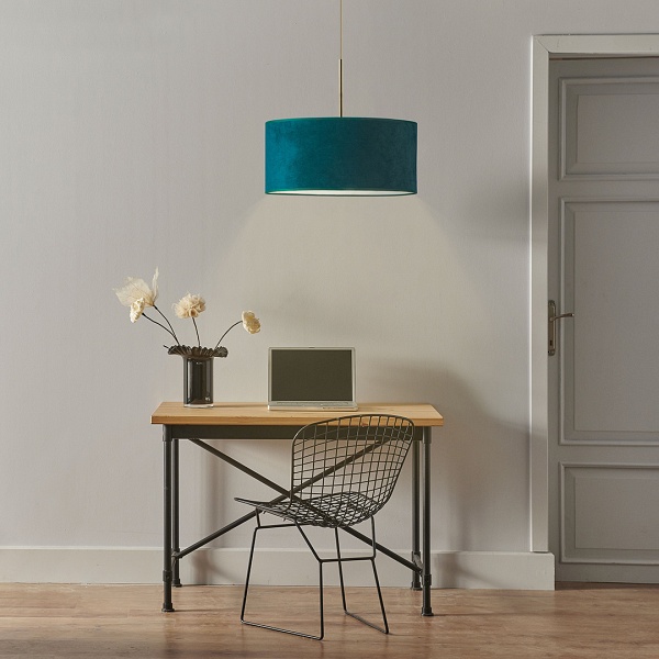 Żyrandol Designerski żyrandol do sypialni HAJFA VELUR fi - 50 cm kolor zieleń butelkowa  Lysne