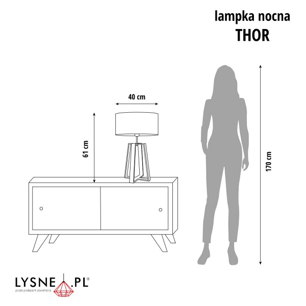 Lampka na nocny stolik THOR VELUR  Lysne