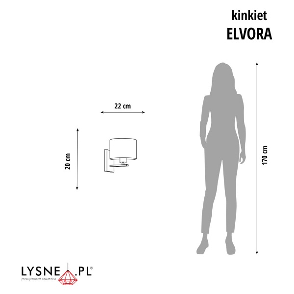 Kinkiet Nowoczesny  ELVORA  Lysne