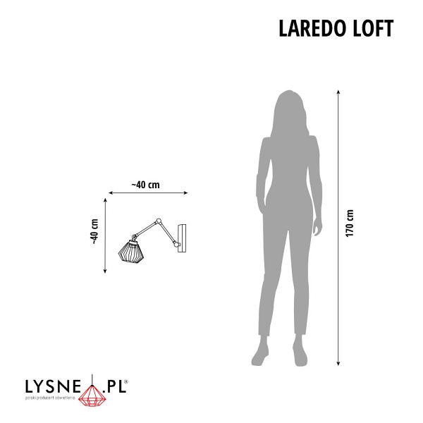 Kinkiet w stylu loft LAREDO LOFT  Lysne