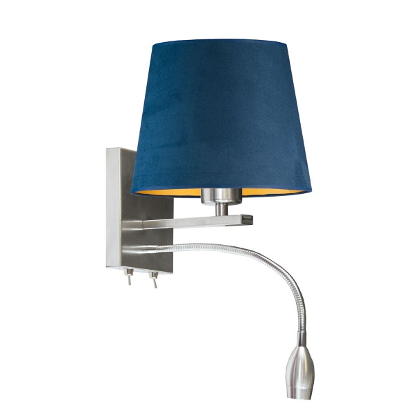 Lampka Nowoczesna  ścienna ze złotym wnętrzem BOSTON VELUR  Lysne