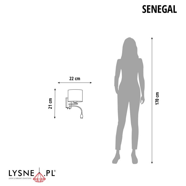 Lampka Nowoczesna  ścienna SENEGAL VELUR  Lysne