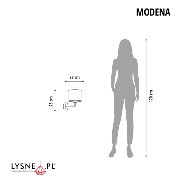 Kinkiet na białym stelażu MODENA VELUR  Lysne