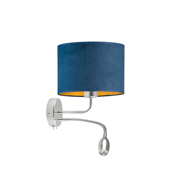 Lampka ścienna ze złotym wnętrzem CAPRI VELUR  Lysne