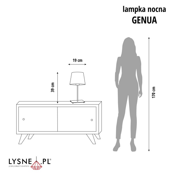 Lampka Nowoczesna  nocna GENUA   Lysne
