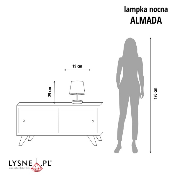 Lampka nocna do sypialni ALMADA  Lysne
