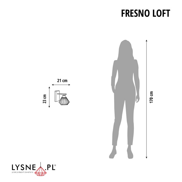 Kinkiet Biały  loftowy FRESNO LOFT  Lysne