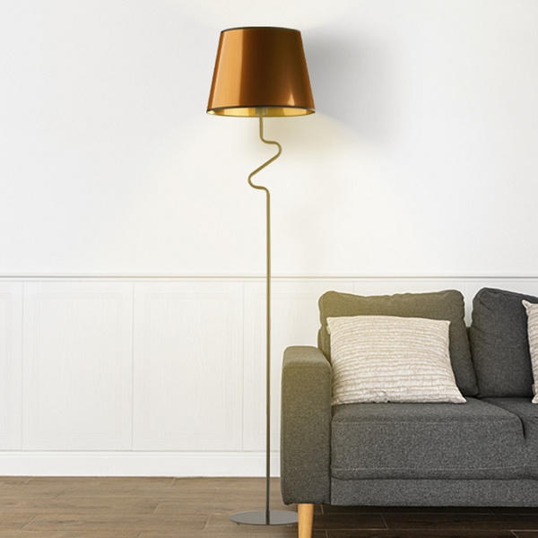 Lampa Geometryczna  podłogowa z włącznikiem nożnym FOGO MIRROR  Lysne