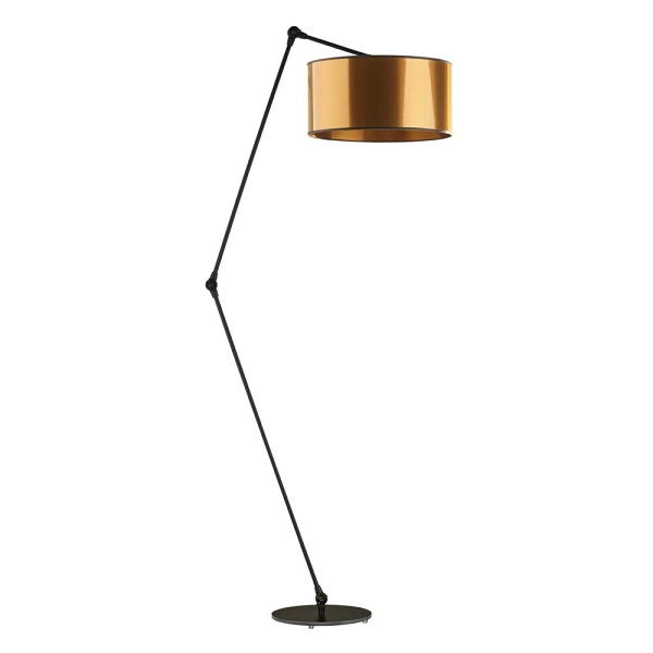 Lampa Czarna  stojąca do salonu BARI MIRROR  Lysne