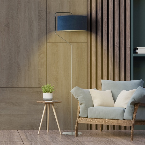 Lampa Nowoczesna  podłogowa z welurowym kloszem TESALLIA VELUR  Lysne