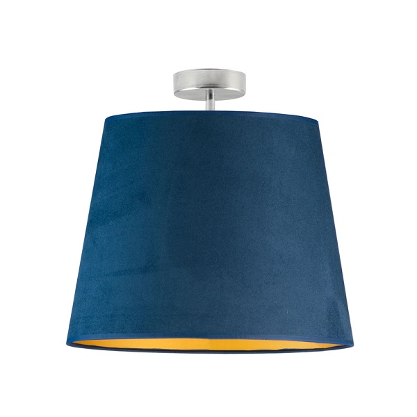 Plafon do jadalni KAIR VELUR - kolor granatowy ze złotym wnętrzem  Lysne