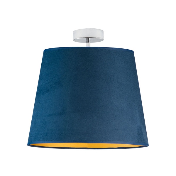 Plafon do jadalni KAIR VELUR - kolor granatowy ze złotym wnętrzem  Lysne