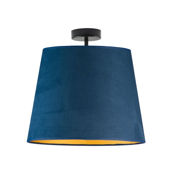 Plafon do jadalni KAIR VELUR - kolor granatowy ze złotym wnętrzem  Lysne