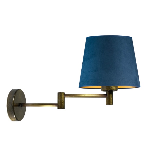 Kinkiet Stylowy  nad łóżko LUGO VELUR  Lysne