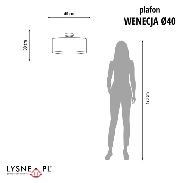 Plafon sufiitowy WENECJA MIRROR fi - 40 cm   Lysne