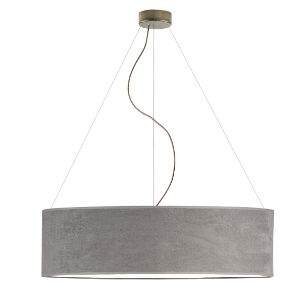 Żyrandol Designerski żyrandol do jadalni PORTO VELUR fi - 80 cm - kolor szary  Lysne