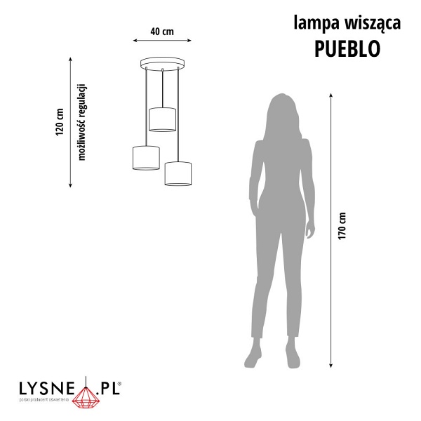 Lampa wisząca asymetryczna welurowa PUEBLO VELUR  Lysne