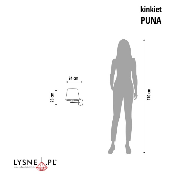Kinkiet Nowoczesny  do przedpokoju PUNA VELUR  Lysne