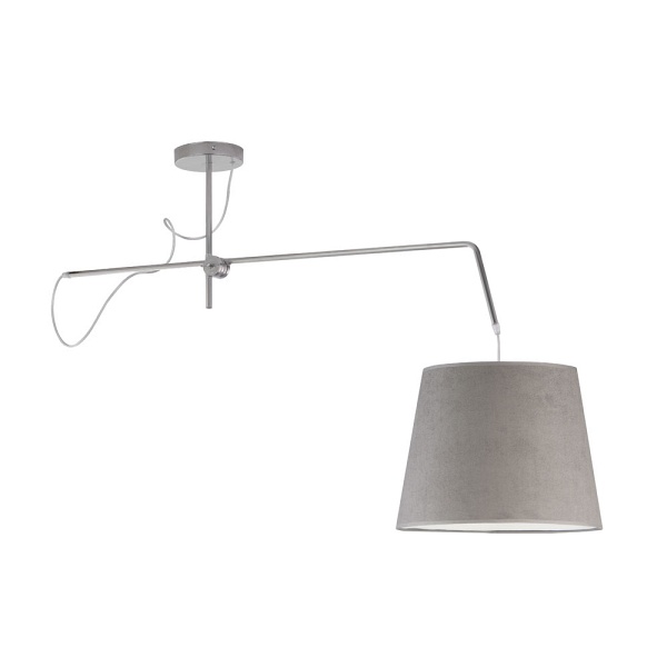 Lampa welurowa szara z regulowanym ramieniem OVIEDO VELUR  Lysne