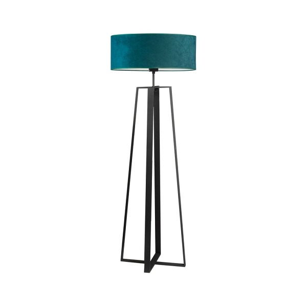 Oświetlenie podłogowe na czarnym stelażu MOSS VELUR  Lysne