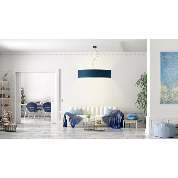 Oświetlenie sufitowe nad stół PORTO VELUR fi - 100 cm - kolor morski  Lysne