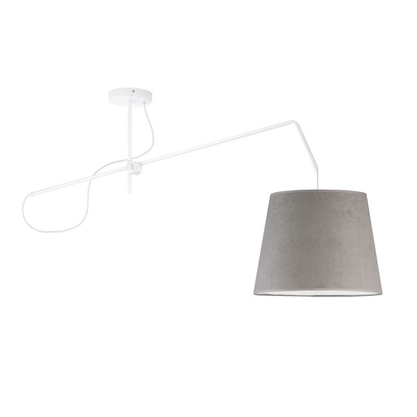 Lampa welurowa szara z regulowanym ramieniem OVIEDO VELUR  Lysne