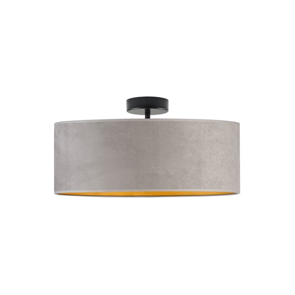 Żyrandol sufitowy WENECJA VELUR fi - 50 cm kolor szary ze złotym wnętrzem  Lysne