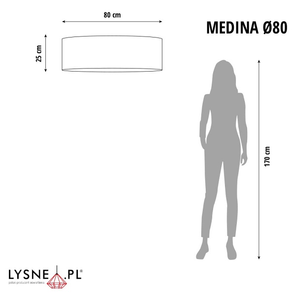 Oświetlenie sufitowe do salonu MEDINA VELUR fi - 80 cm  Lysne