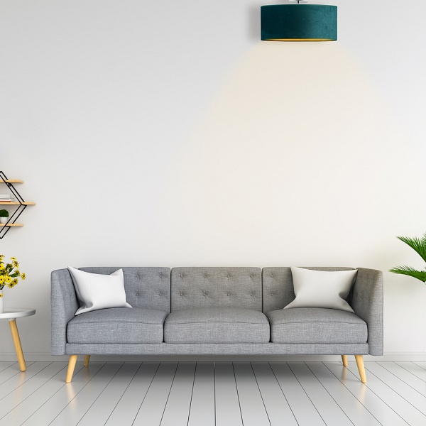 Plafon WENECJA VELUR fi - 40 cm kolor zieleń butelkowa ze złotym wnętrzem  Lysne