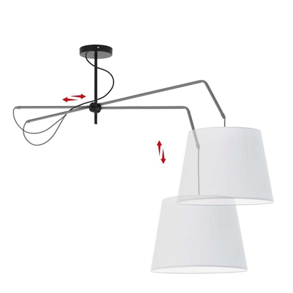 Lampa wisząca z regulowanym ramieniem OVIEDO VELUR  Lysne