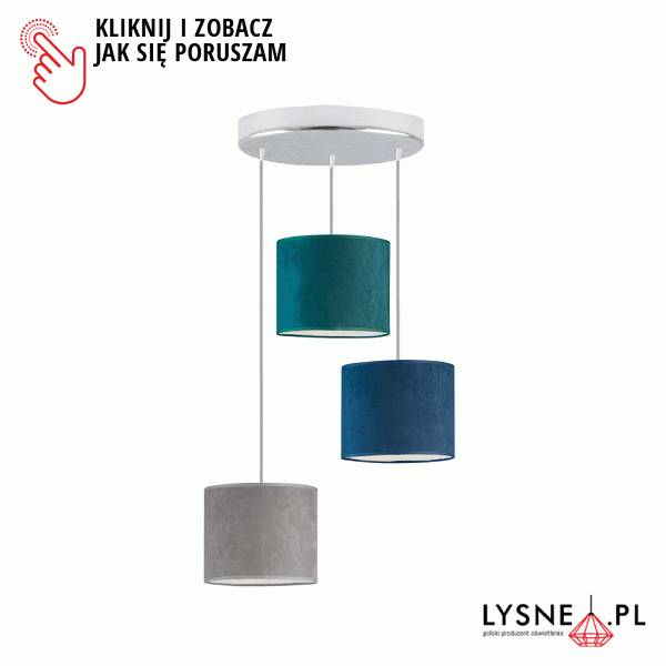 Lampa wisząca asymetryczna welurowa PUEBLO VELUR  Lysne