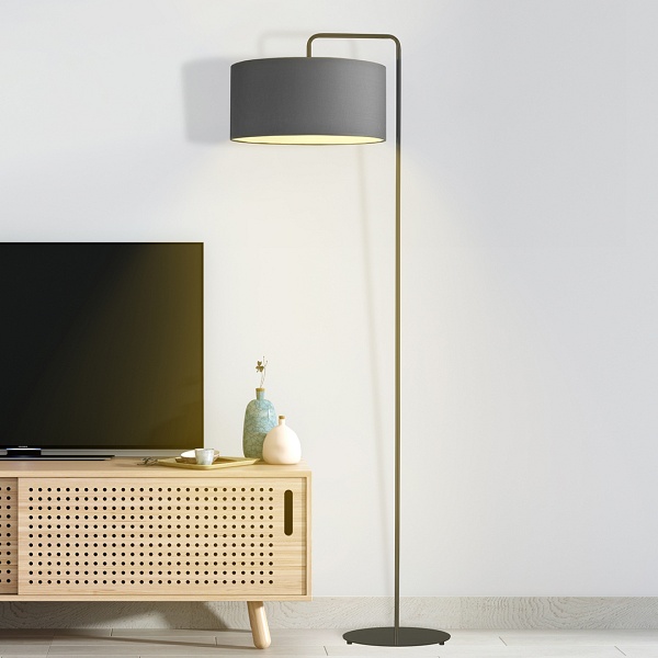 Lampa Szara  podłogowa do salonu BOLIVIA  Lysne