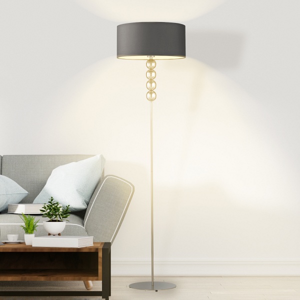 Lampa Designerska  stojąca do sypialni RIJAD GOLD  Lysne
