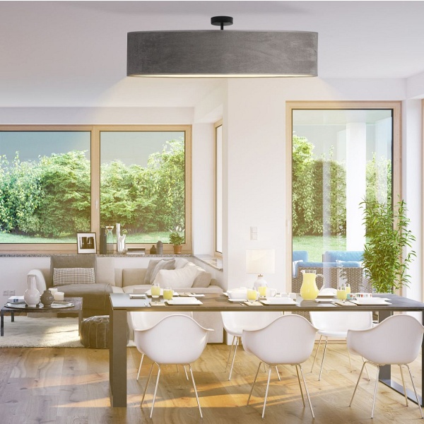 Żyrandol do jadalni GRENADA VELUR fi - 100 cm - kolor szary  Lysne