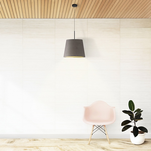 Lampa Nowoczesna  wisząca SARI VELUR - kolor szary  Lysne