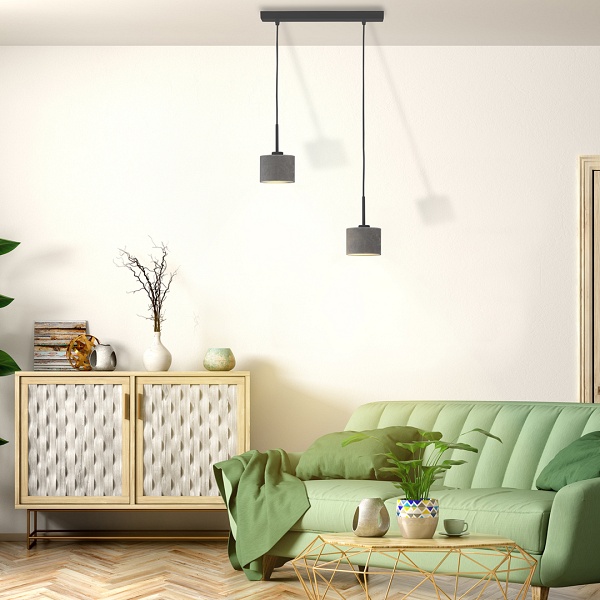 Lampa Czarna  sufitowa 2 - punktowa MONTANA VELUR  Lysne