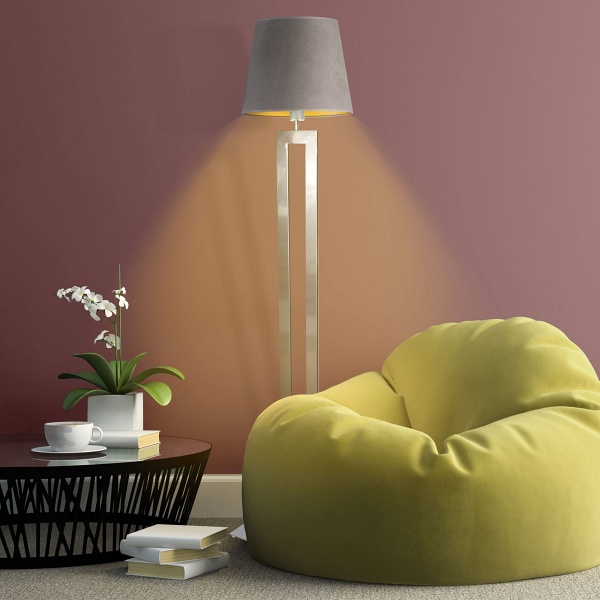 Lampa Stylowa  stojąca ze złotym wnętrzem VEGAS VELUR  Lysne