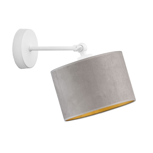 Kinkiet na białym wysięgniku HAMILTON VELUR  Lysne