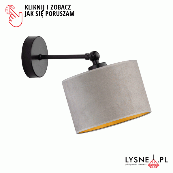 Kinkiet Designerski  do sypialni TETE VELUR  Lysne