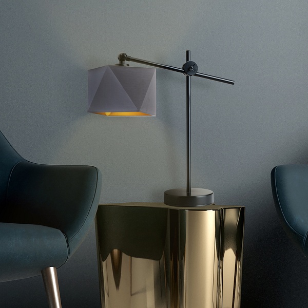 Lampka Nowoczesna  na nocny stoli BELO GOLD - złote wnętrze  Lysne